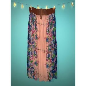 Pink Floral Maxi Skirt